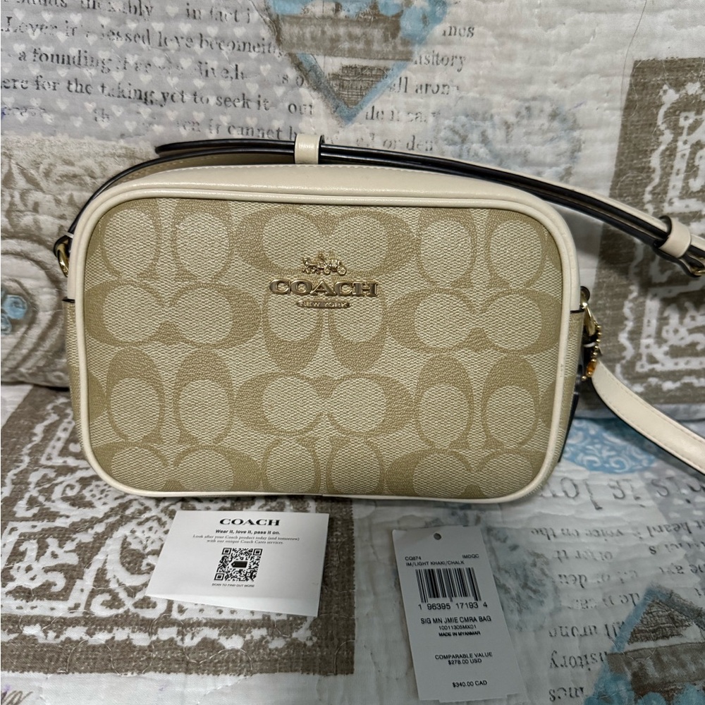 Coach Mini Jamie Camera Bag light khaki chalk New with tags.